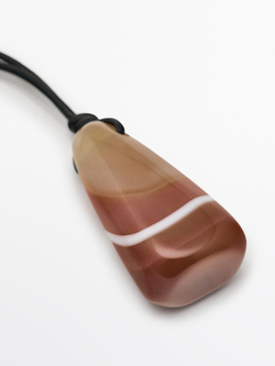 Massimo Dutti Ожерелье-шнурок с камнем с эффектом омбре, оранжевый