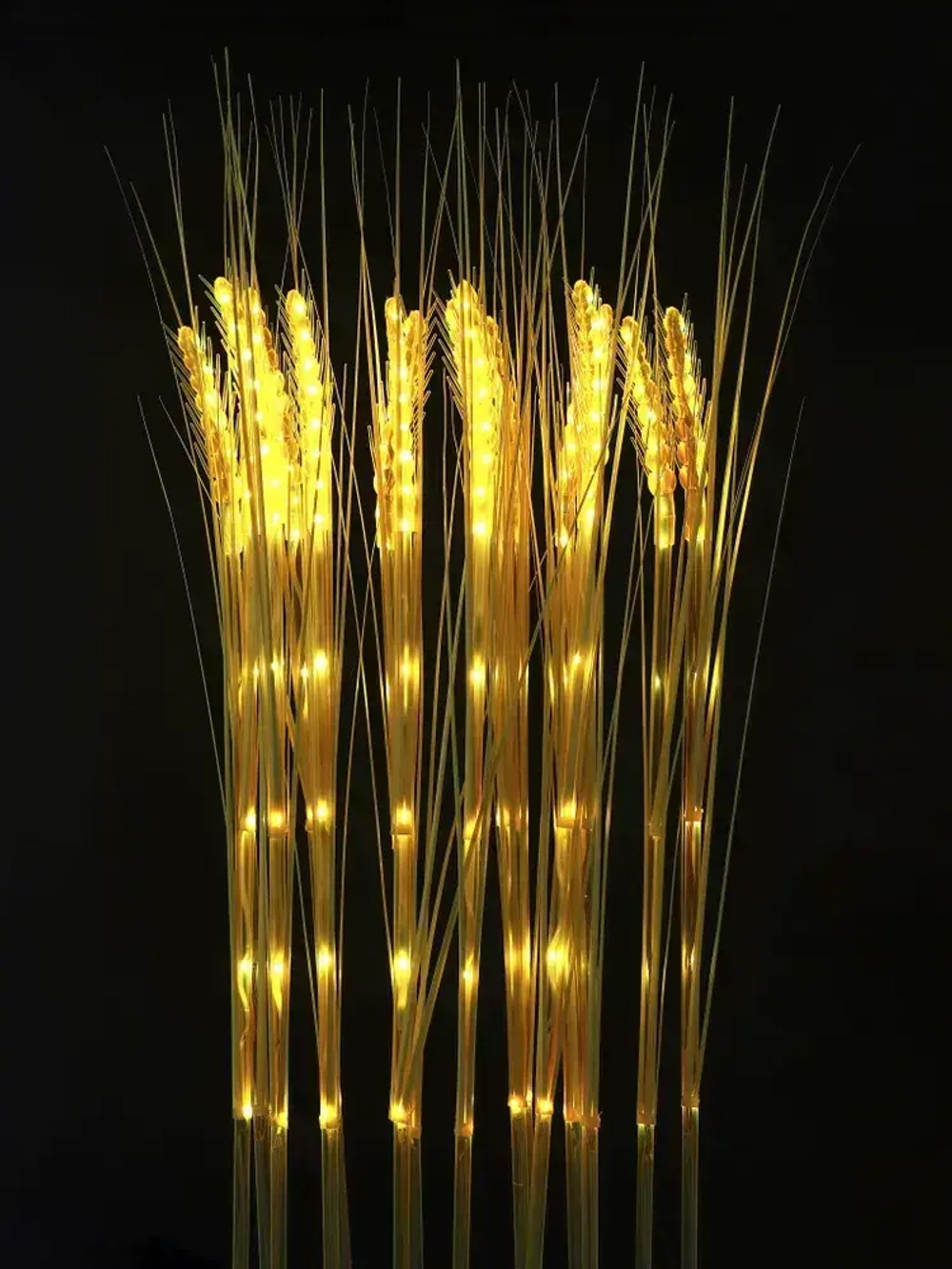 Светильники на солнечных батареях. Фонарики садовые на солнечных батареях, колоски 15 штук