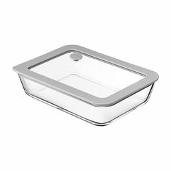 Контейнер для запекания и хранения с вакуумным эффектом Vacuum Glass, 700 мл, светло-серый
