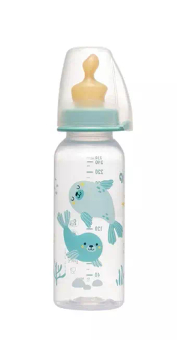 Бутылочка пластиковая NiP "Family" boy 250 мл с соской латекс для мальчика