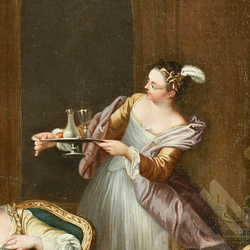 Юэ Ж.-Б.  (Jean-Baptiste Huet; 1745-1811). Утренний туалет. Масло. XVIII в.