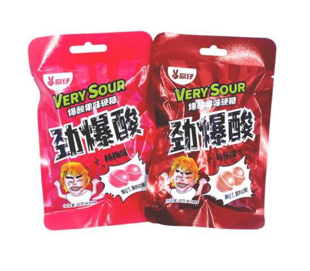 Кислые леденцы "Very Sour" со вкусом кола 20гр 26шт