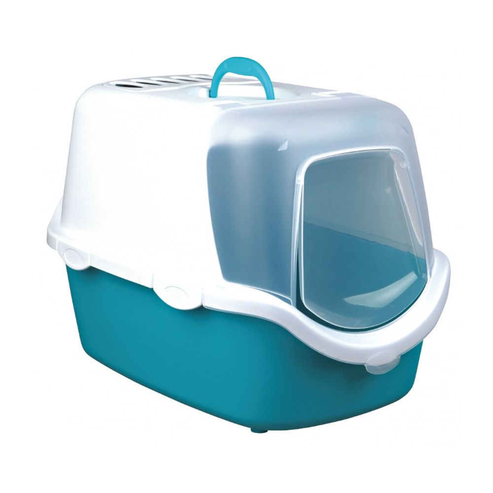 Туалет-домик TRIXIE &quot;Vico Easy Clean&quot; для кошек, бирюзовый/белый - 40*40*56 см