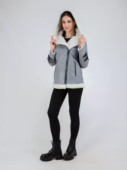 Дубленка авиатор натуральная с капюшоном