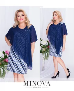 Платье 00266-голубой-ромб Minova