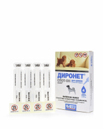 ДИРОНЕТ СПОТ-ОН Капли от блох, клещей и гельминтов для щенков (4 пипетки)