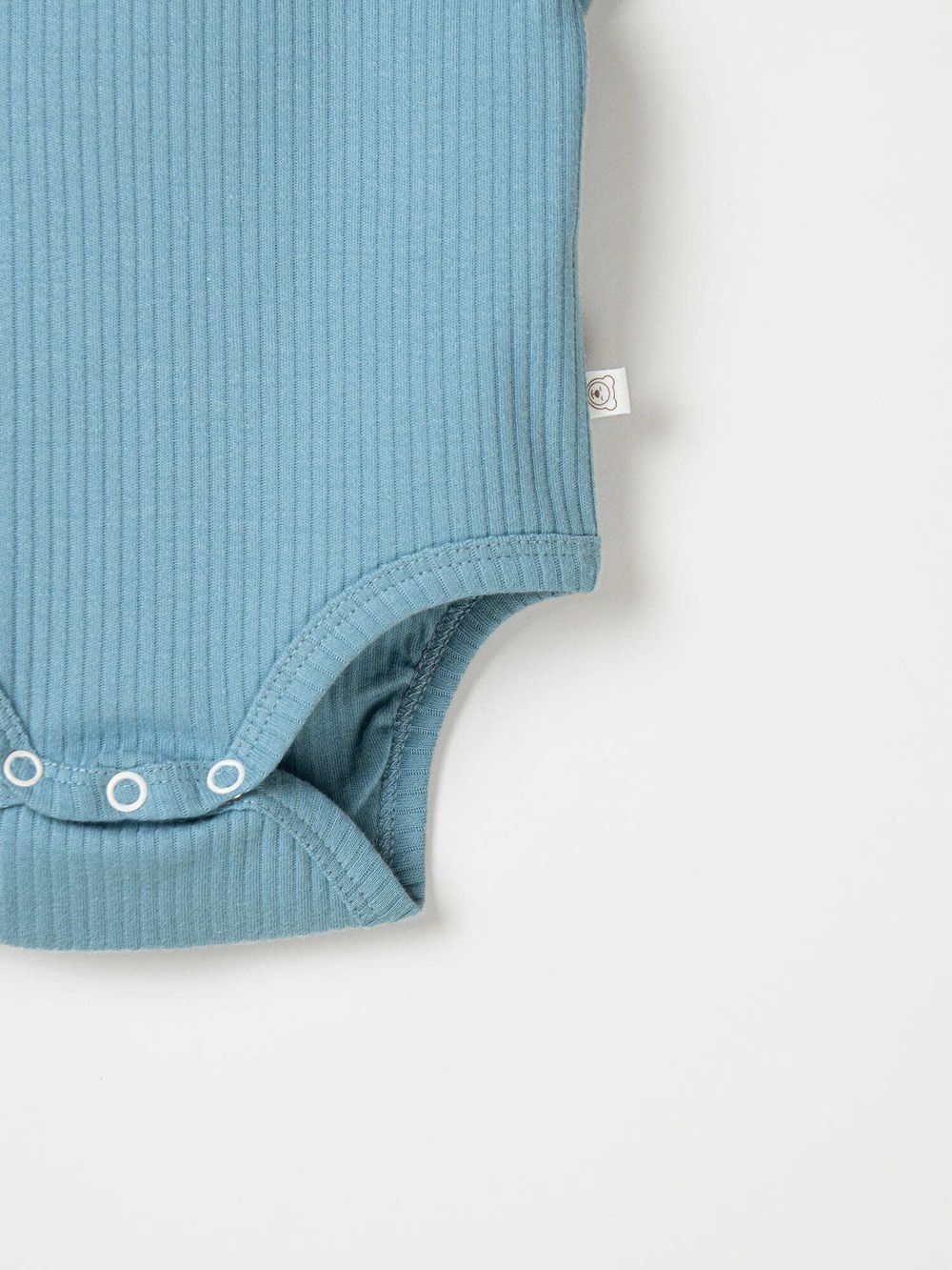 Боди с коротким рукавом "Деним" из хлопка в рубчик 0+