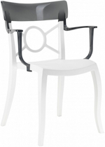 Кресло пластиковое Papatya Opera-K, белый, дымчатый