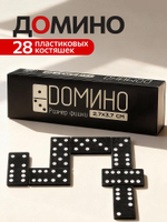 Домино пластиковое в картонной коробке 15х5х2,5 см, кость: 3,7х2,7см (арт.ИН-0397)