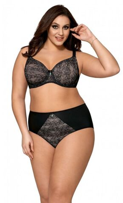 Бюстгальтер на косточках с бесшовными мягкими чашками из гипюра (Размер: 80B) (Цвет: черный)