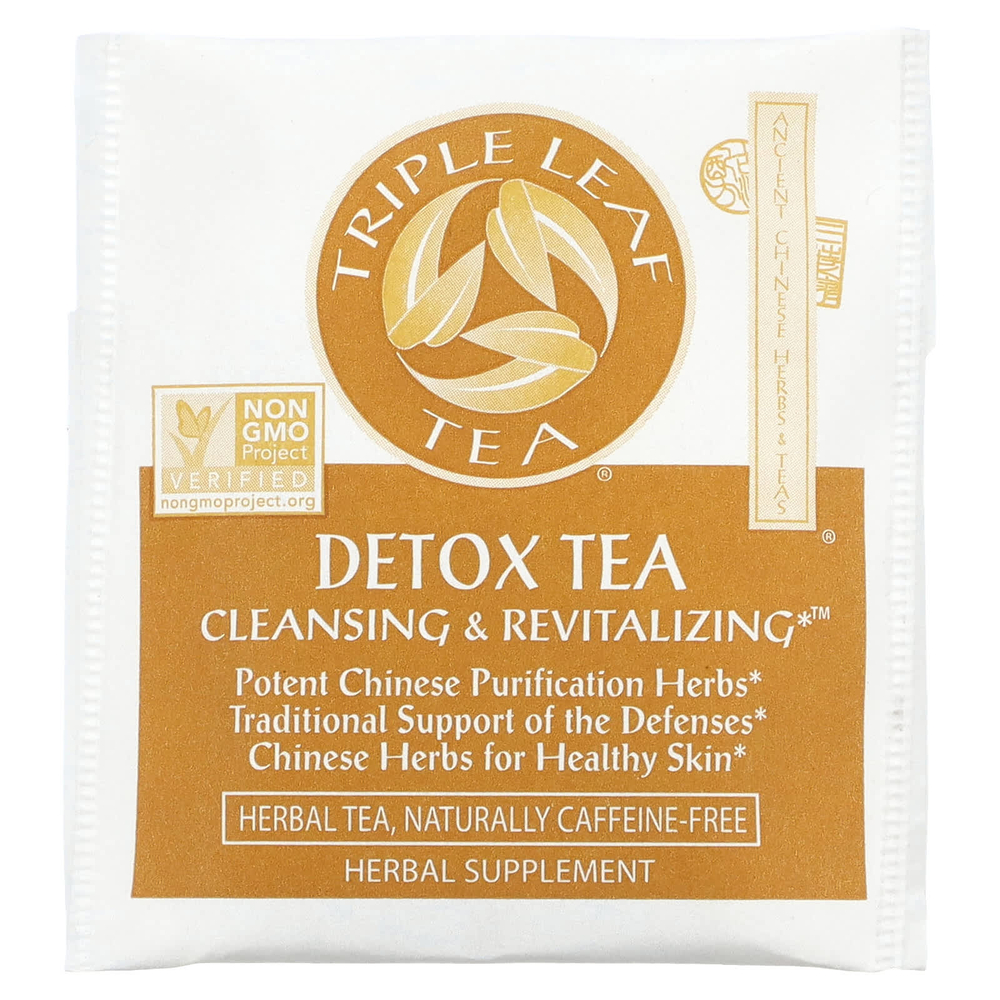 Triple Leaf Tea, детокс, без кофеина, 20 чайных пакетиков, 33 г
