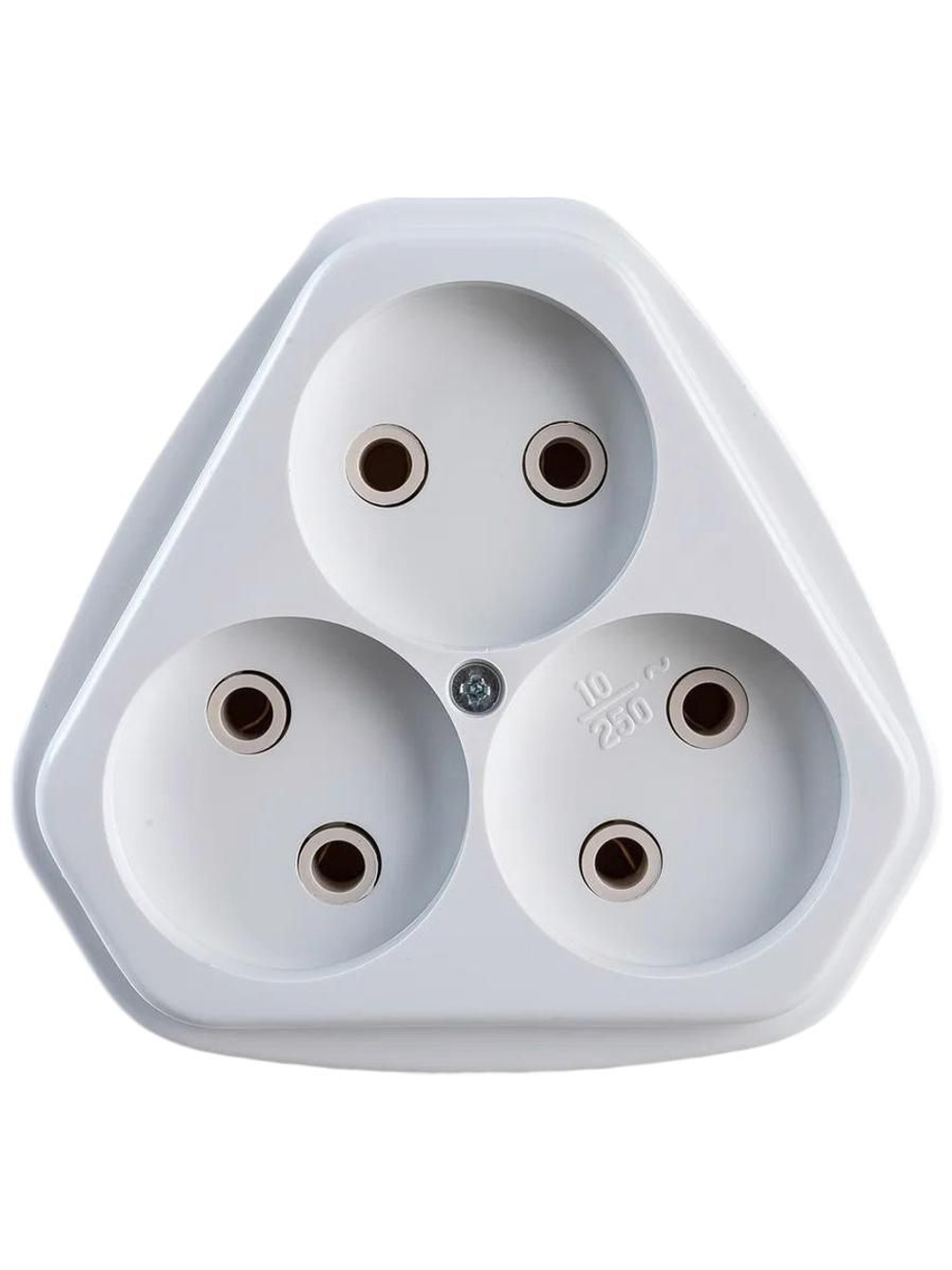 Розетка трехмест. скр. уст. (ток 10А) РС10-394 в инд.упак.