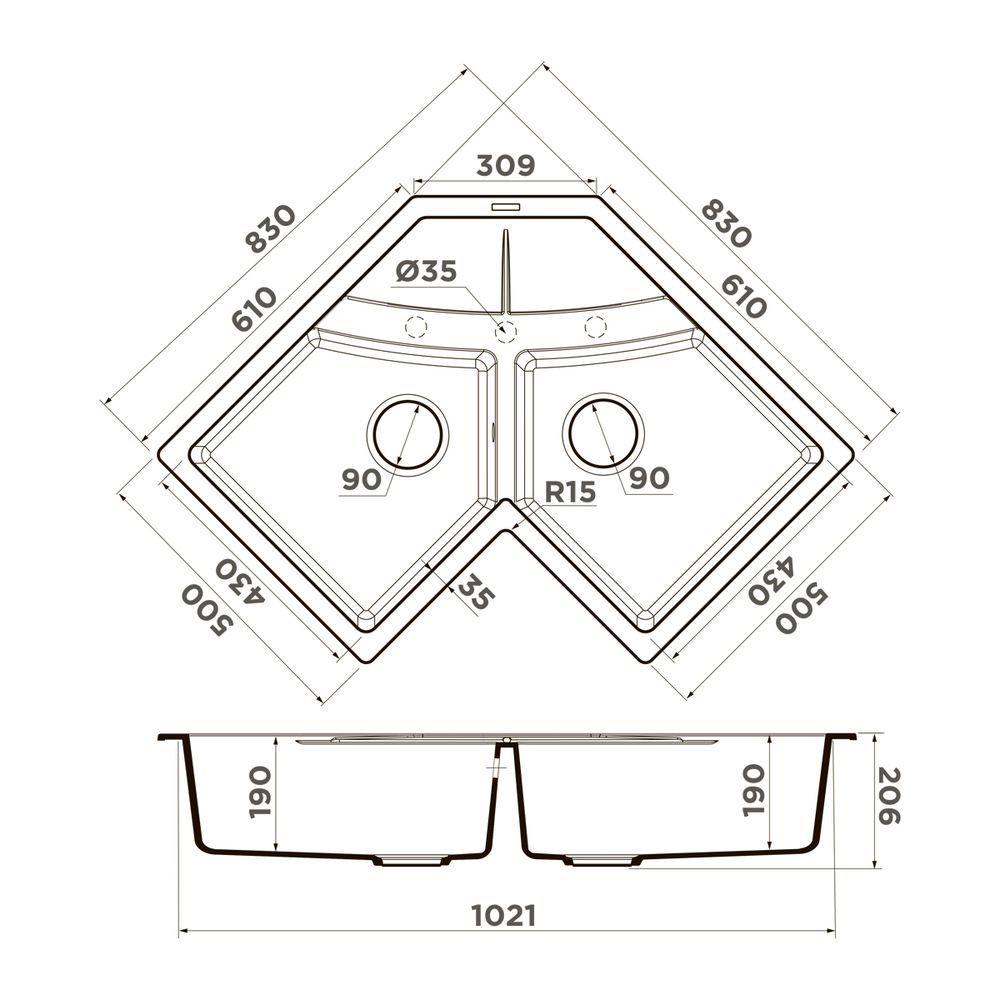 Omoikiri Sumi 83C-WH Tetogranit/белый