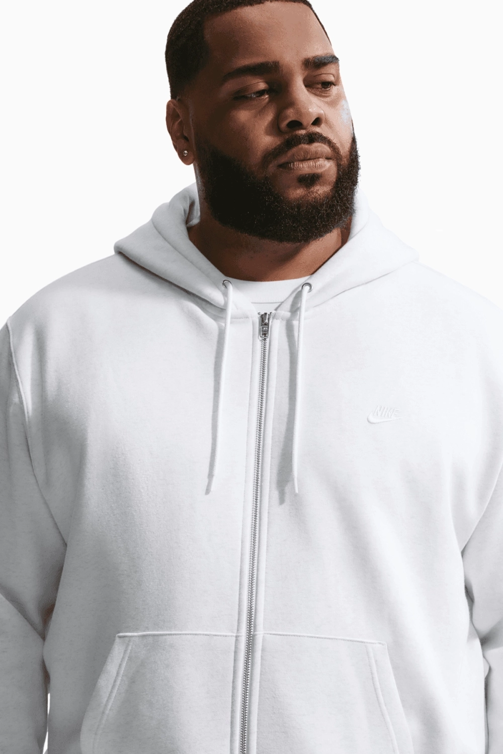 Кофта Nike Club Full-Zip - белый