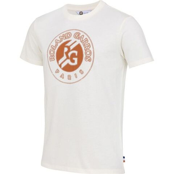 Мужская теннисная футболка Roland Garros Big Logo - ecru
