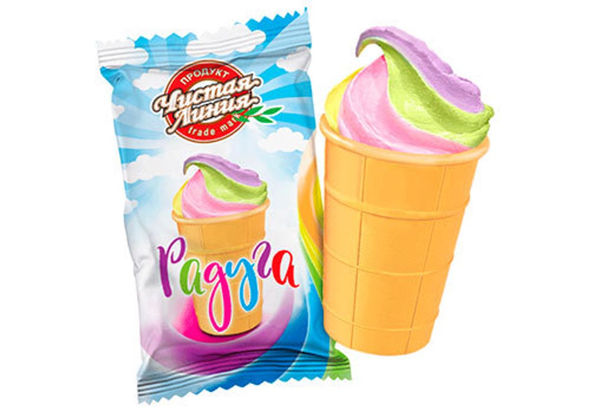 Вафельный стаканчик "Радуга" пломбир, 90г