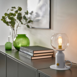 IKEA ÅSKMULLER  (ИКЕА ÅСКМУЛЛЕР)  -  Настольная лампа, светло-серый с регулировкой яркости, 24 см