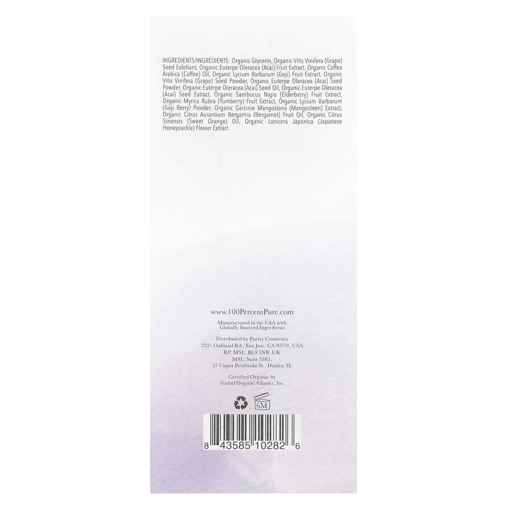 100% PURE, Скраб для лица из мякоти асаи, 59 мл (2 жидк. Унции)