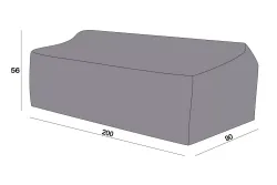 Защитный чехол на диван Гранада, трехместный 200×90×56 см, цвет серый