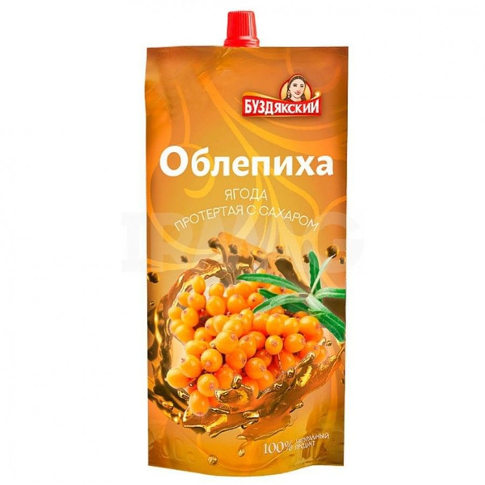 Буздякский Ягода протертая с сахаром Облепиха 280гр/24  д/п