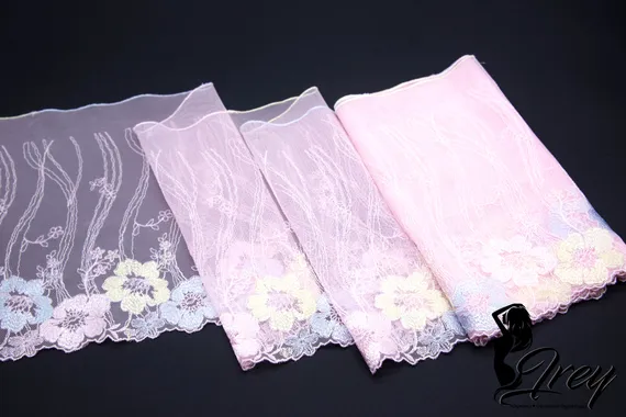 05-116 Вышивка на неэл. сетке 21 см, Рассвет, розовый/желтый/голубой