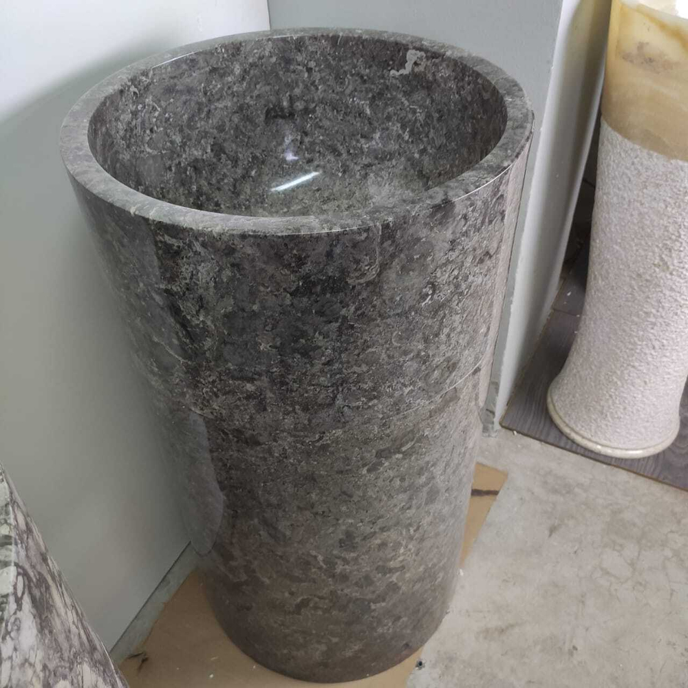 Раковина напольная из мрамора Silinder Full MN-6400 50*50*90