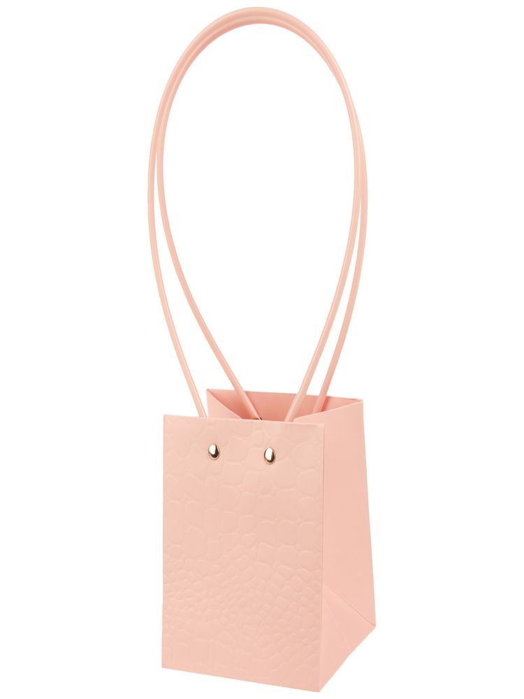Сумка подарочная "Полосы" 11,5x10,5xH13см с ламинацией (Персик)