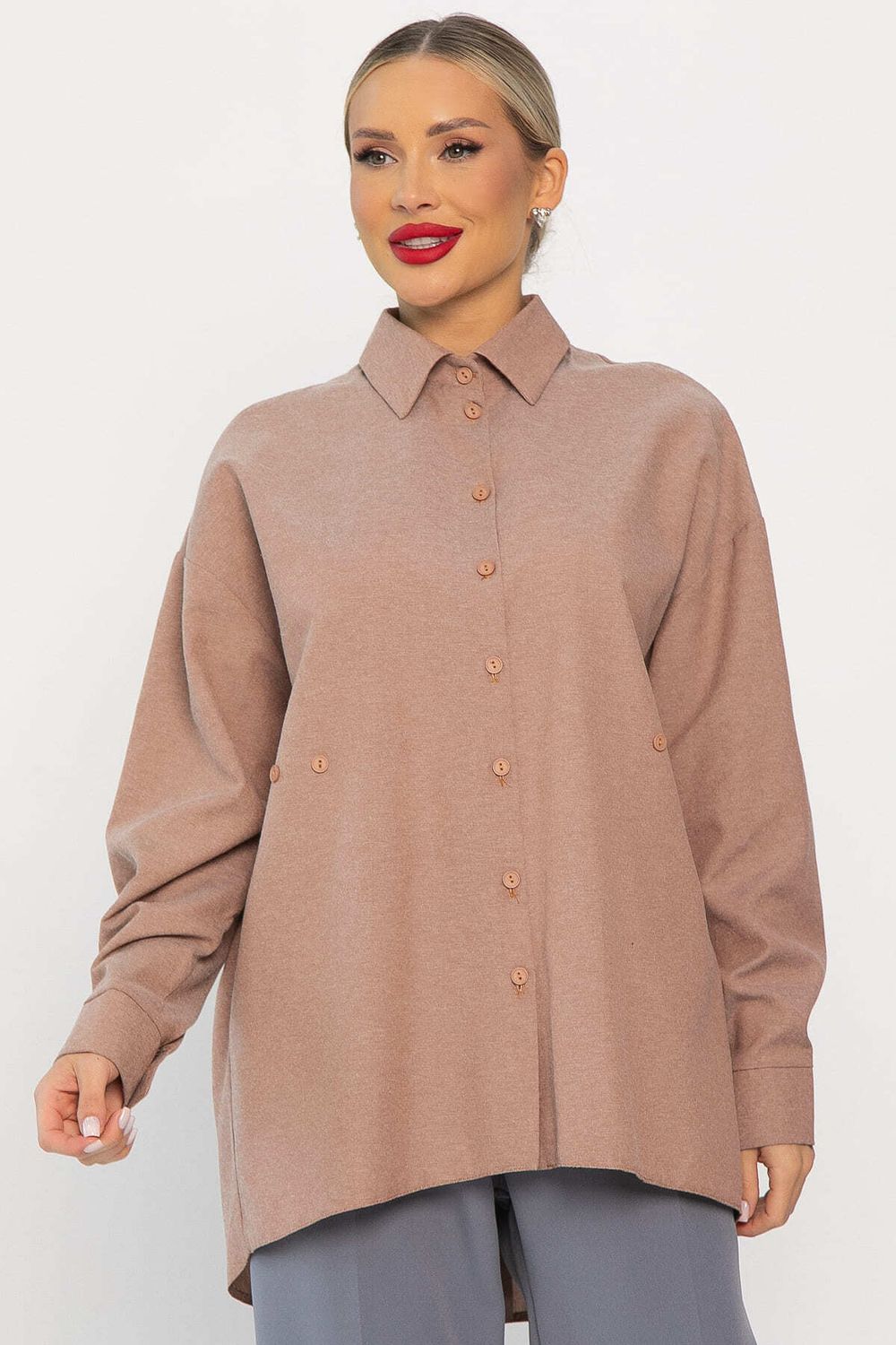 Рубашка Свободное падение (бежевая) Б14191-5М LT Collection