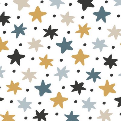 Buy baby fabric hand drawn stars scandinavian style