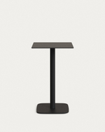 Высокий садовый столик Dina черный на черном металлическом основании 60 x 60 x 96 см