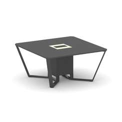 Steel Meet Стол переговорный квадратный KMK-PR.B.SP-08 Антрацит/Ваниль Глянец/Металл Антрацит 1600*1