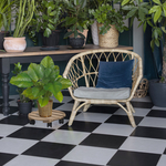 Подставка для цветов напольная на колесиках Флорэль деревянная в стиле рустик (состаренный), круглая, браун