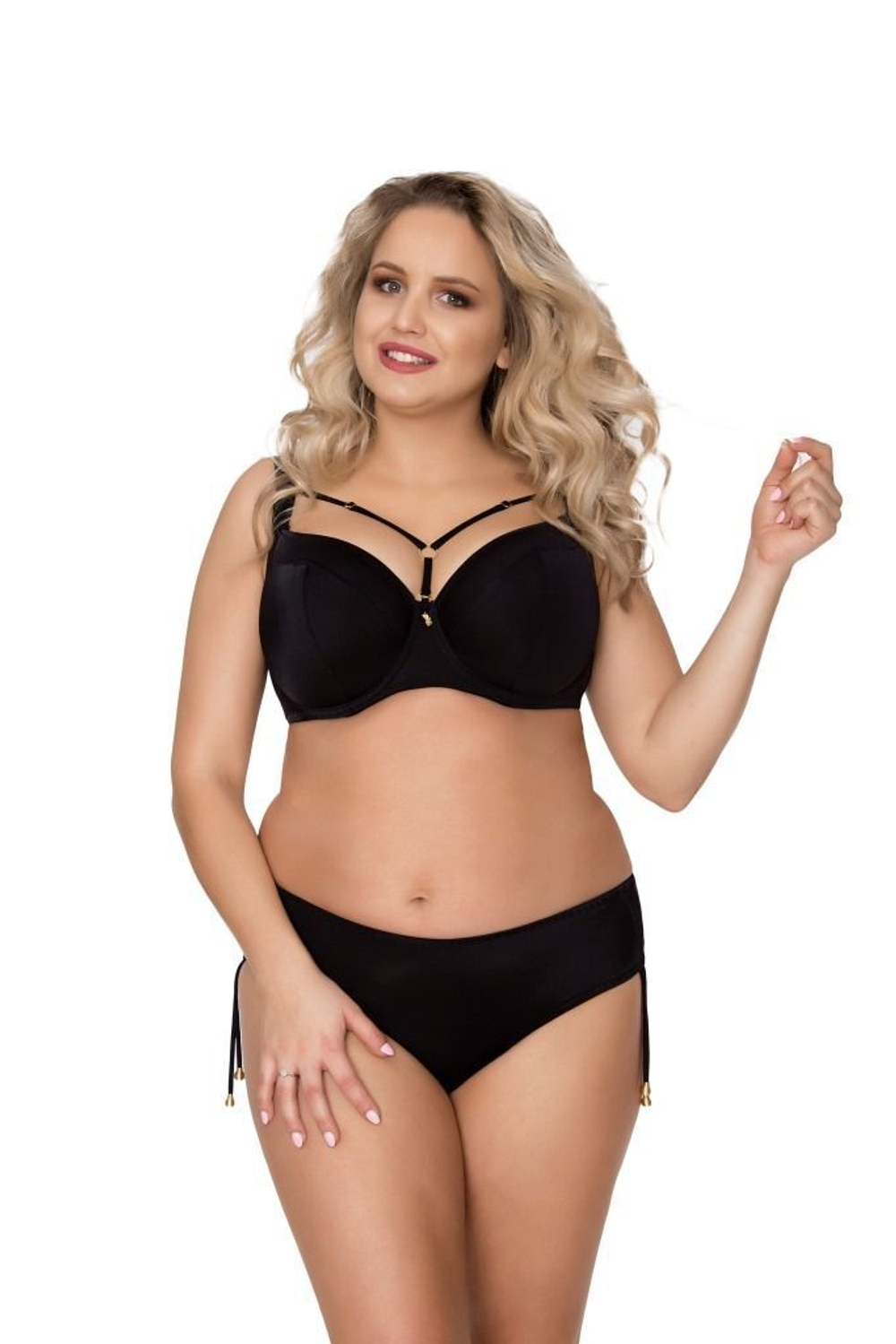 Купальный лиф на косточках с декоративной бретелью (Размер: 85F) (Цвет: черный)