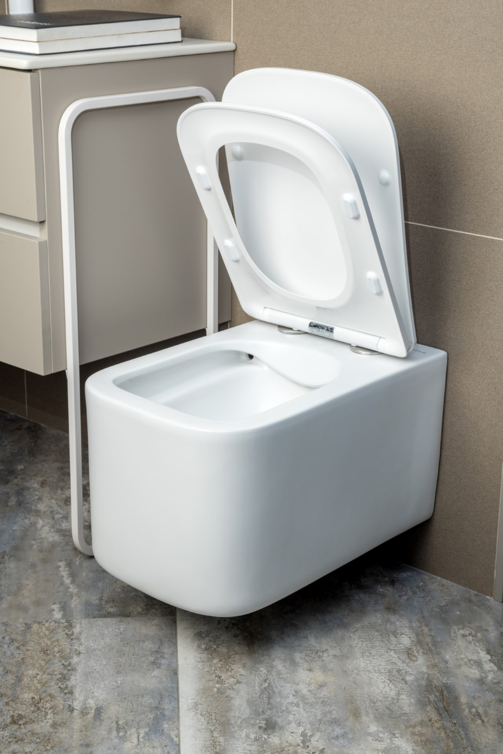 Унитаз подвесной, Mane Белый матовый c крышкой