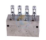 KW-48 - Питатель для двухлинейных систем смазки с рабочим давлением 200 бар, количество выходов 8, максимальная доза 2,5 мл/цикл, с регулятором и индикатором