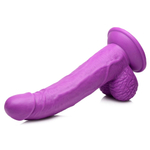 Фиолетовый фаллоимитатор на присоске 7.5" Dildo with Balls - 21,5 см.