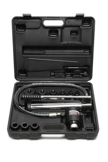 Пробойник гидравлический с литым насосом 11т (?22, 27.5, 34, 43, 49, 60мм, сталь нерж.-1.6мм, медь/алюм.-3.2мм,ход штока-22мм), в кейсе Forsage F-71002B