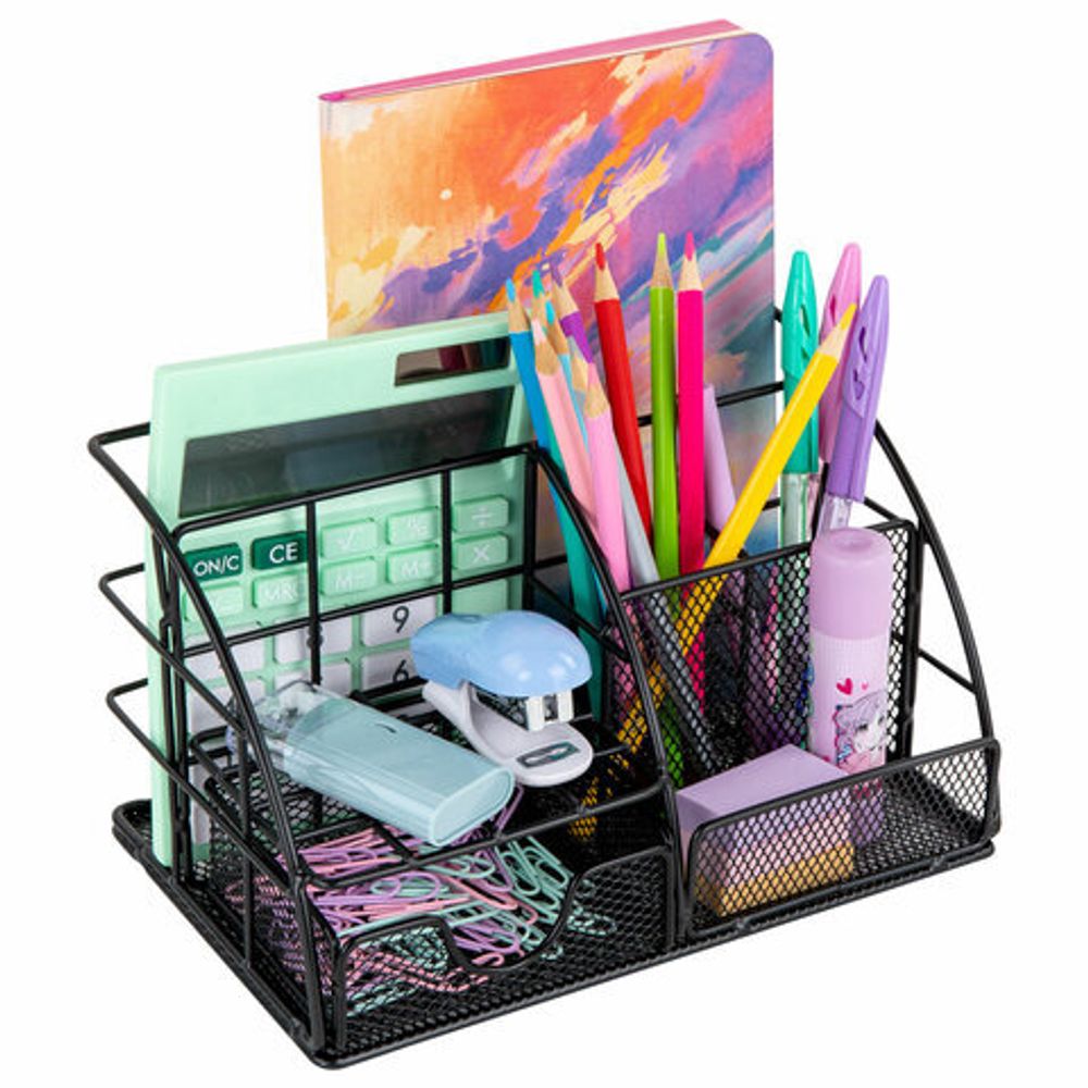 Органайзер для косметики и мелочей металлический 5 секций, MONTE VITA, 140х220х127 мм, чёрный, 272478