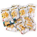 Набор свечей и Цифра, 2 Шарик, Золото/Серебро, 6 см, 9 шт.