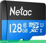 Карта памяти Netac MicroSDXC128GB Class 10 UHS-I U1 P500 Standard + адаптер (NT02P500STN-128G-R)