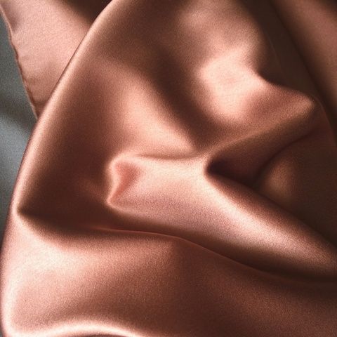 Ткань шелк атласный с эластаном цвет терракотовый 1035