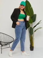 Джинсы с высокой посадкой мом фит бананы