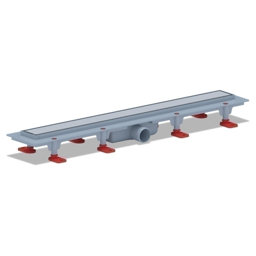 Трап линейный пласт. СУХОЙ 650*62 вып.40мм, стальн. нерж решетка, матова "Штиль"  АНИ пласт TLQ1165M