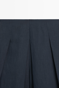 Massimo Dutti Шорты со складками изо льна, синий