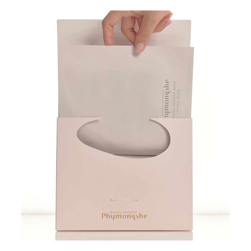 Phymongshe Маска-скульптор для контурной подтяжки лица Caviar Infused Rose Lifting Mask (5 масок)