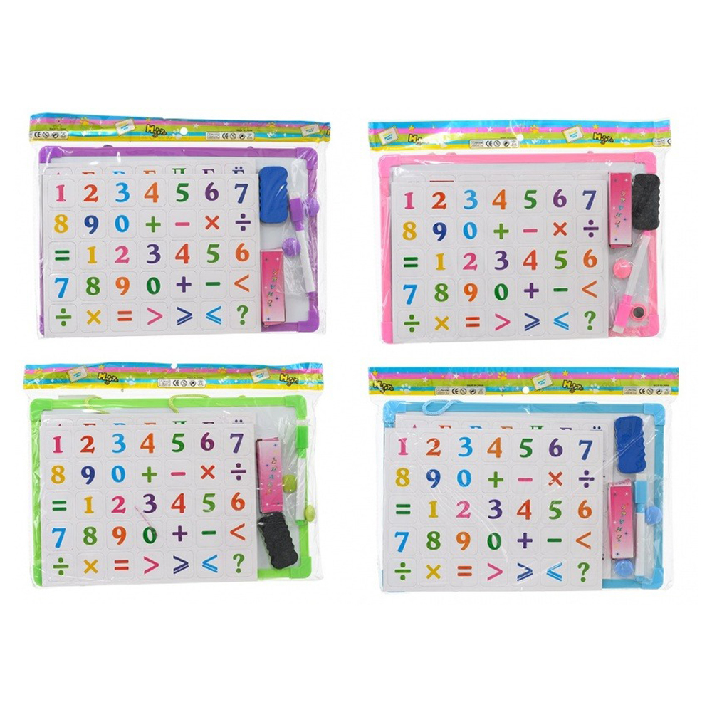 Доска двусторонняя детская Basir магнитно-меловая для рисования, обучающий набор, 30*20 см