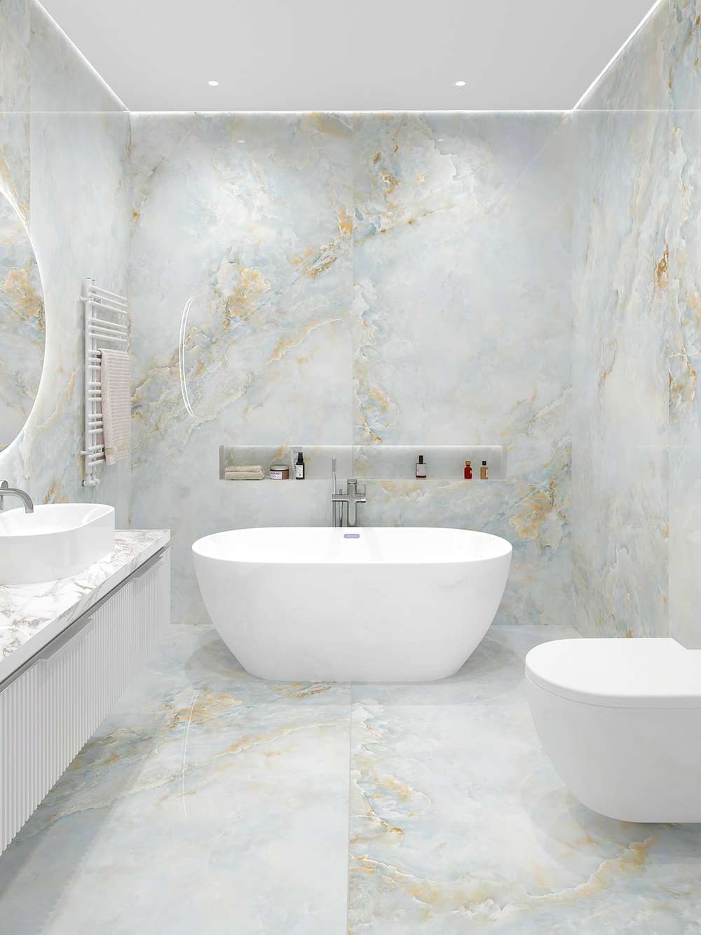 Керамогранит Оникс синий 7746 Gl Lux 60x60