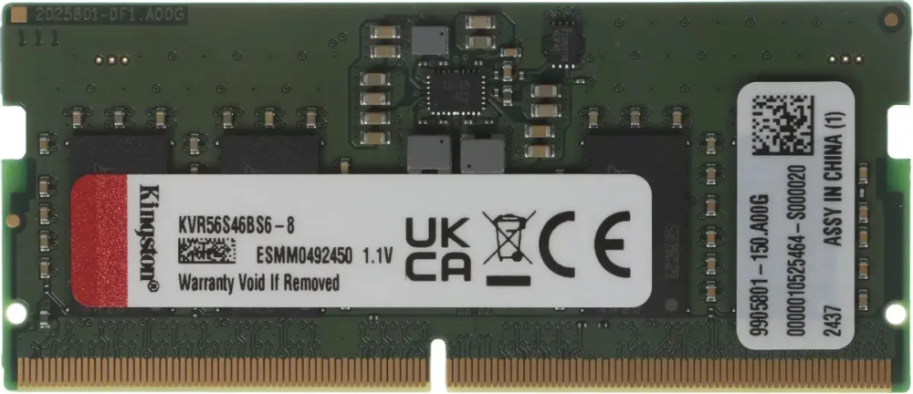 Модуль памяти Kingston KVR56S46BS6-8 DDR5 SODIMM 8Gb 5600 MHz CL46