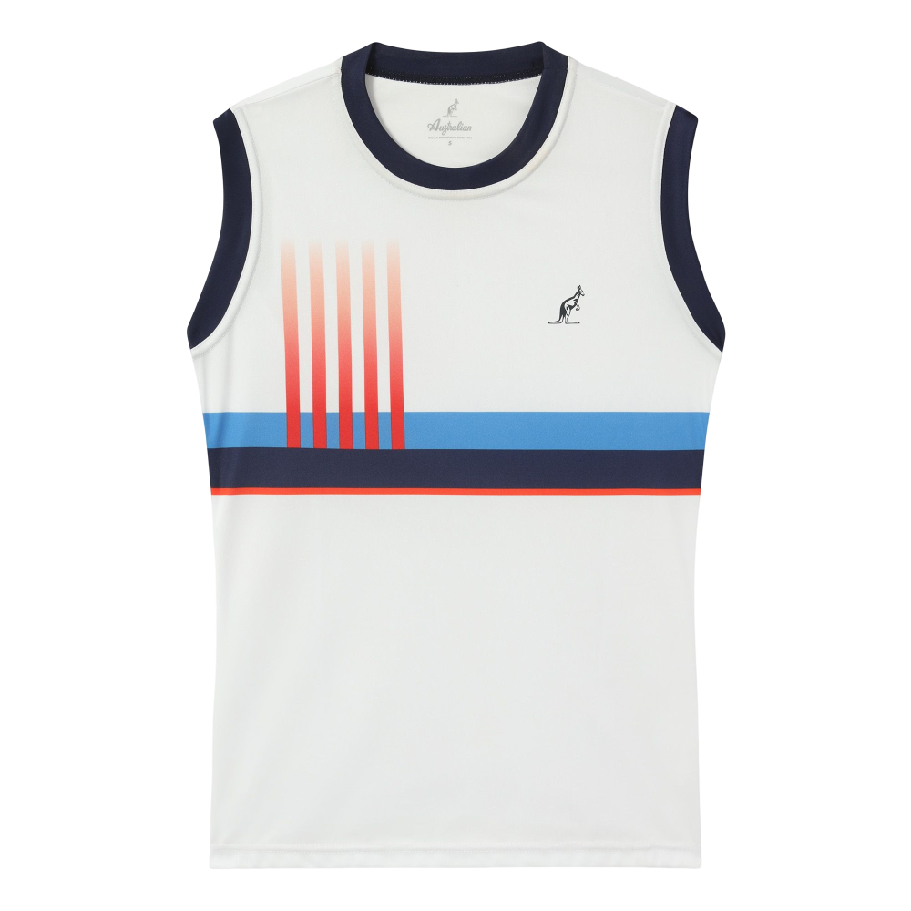 Женский топ теннисный Australian Printed Ace Shirt - белый