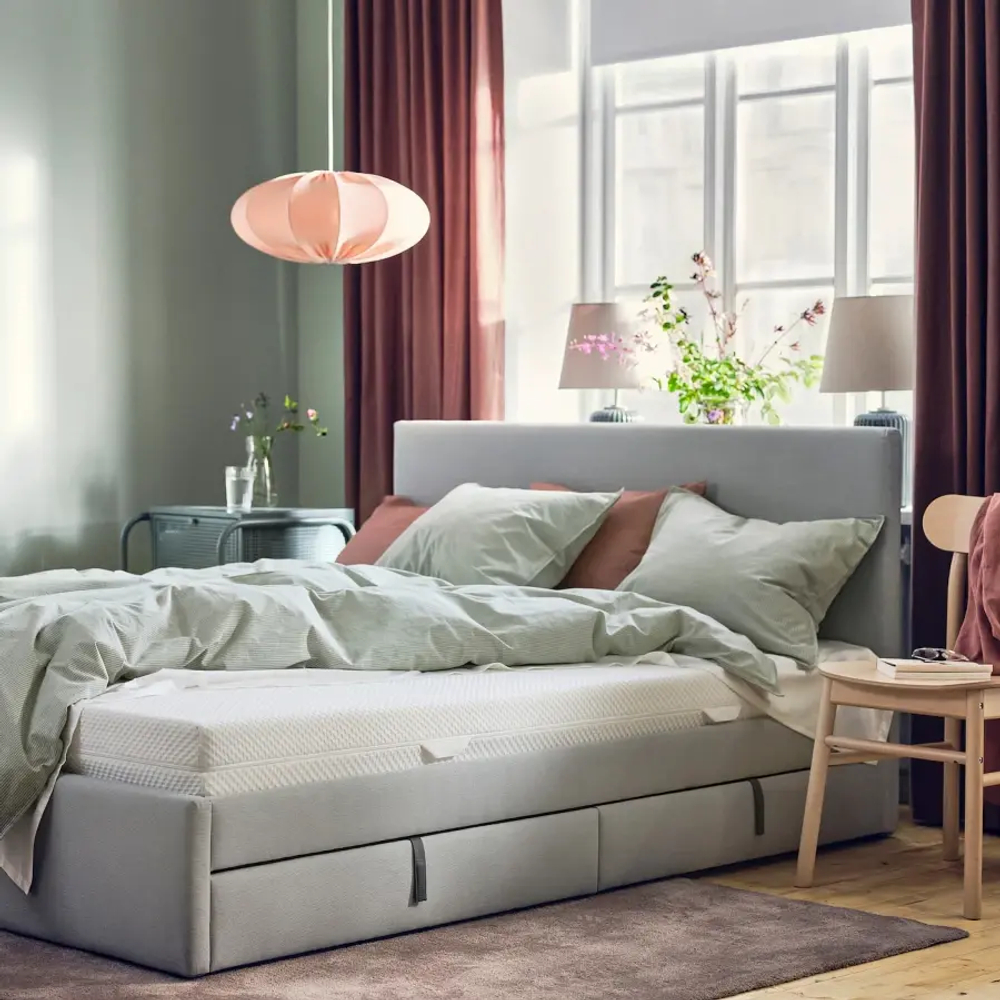 Матрас для односпальной кровати - ÅBYGDA IKEA/ ОБЮГДА ИКЕА, 90х200 см, белый